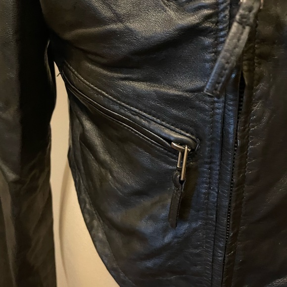Zara Basic Leather Jacket - Picture 5 of 10